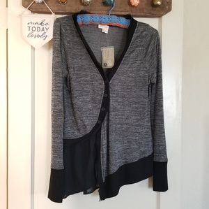 Anthropologie Meadow Rue Asymmetric Hem Cardi